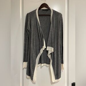 RDI Black and White Draped Cardigan